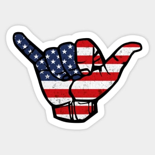 American Flag Shaka Sticker